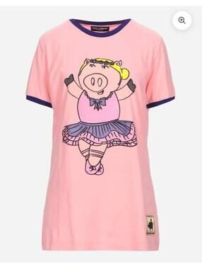 Dolce & Gabbana Ballerina Pig-Print T-Shirt